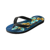 Gouden vlinders kinder teenslippers (Schuin)
