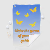 Gouden vlinders met tekst golfhanddoek (Insitu)
