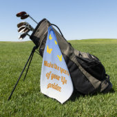 Gouden vlinders met tekst golfhanddoek (Groen)