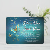 Gouden vlinders Moderne Boho Kaart (Staand voorkant)