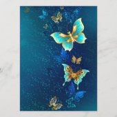 Gouden Vlinders op een Blauwe Achtergrond Menu (Voorkant)
