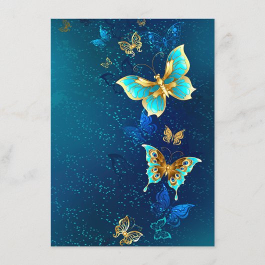 Gouden vlinders op een blauwe achtergrond menu (Voorkant)