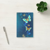 Gouden Vlinders op een Blauwe Achtergrond Post-it® Notes (Kantoor)