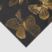 Gouden vlinders op zwart tissuepapier (Detail)