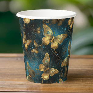 Gouden Vlinders Papier Cups Papieren Bekers