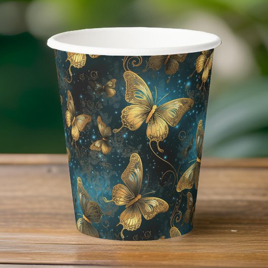 Gouden Vlinders Papier Cups Papieren Bekers
