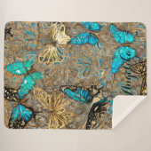 Gouden Vlinders Persoonlijke Naam Sherpa Deken (Voorkant (horizontaal))