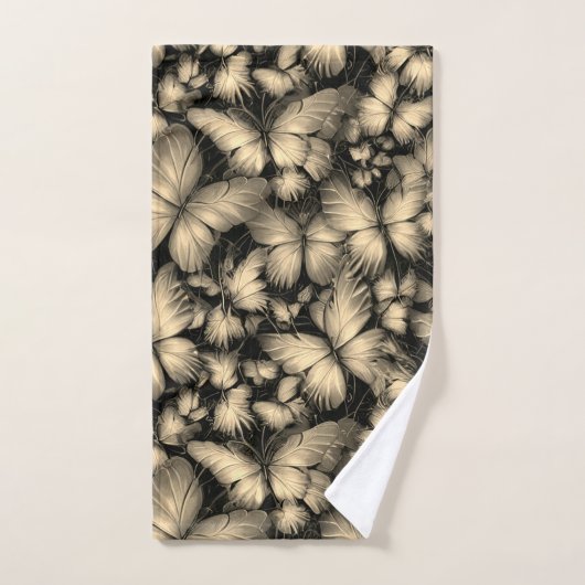 Gouden Vlinders Print Bad Handdoek (Handdoek)
