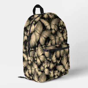 Gouden Vlinders Print Bedrukte Rugzak