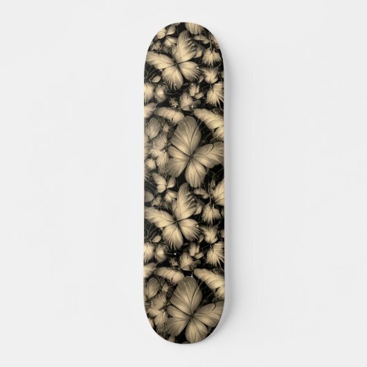 Gouden Vlinders Print Persoonlijk Skateboard (Voorkant)
