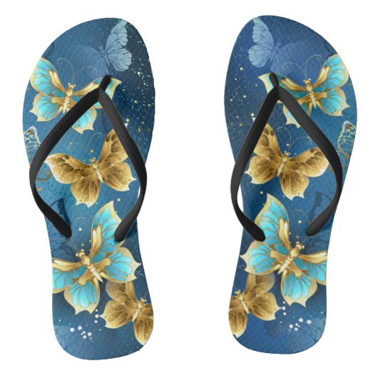 Gouden vlinders teenslippers (Voetbed)