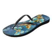 Gouden vlinders teenslippers (Schuin)
