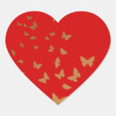 GOUDEN VLINDERS TROUWenveloppe afdichtingen Hart Sticker (Voorkant)