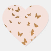 GOUDEN VLINDERS TROUWenveloppe afdichtingen Hart Sticker (Voorkant)