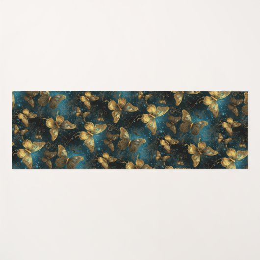 Gouden Vlinders Yoga Mat (Voorkant (horizontaal))