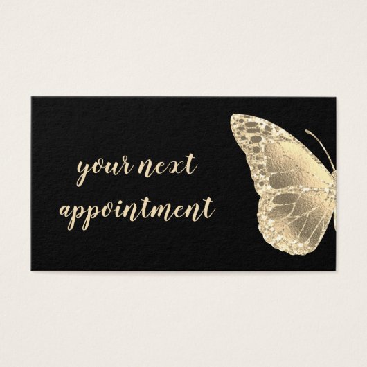 gouden vlindervalskaart visitekaartje (Voorkant)