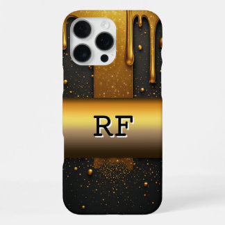 ✨ Gouden Vloeibare Glam  Fonkelende Glitterdruppel iPhone 16 Pro Max Hoesje