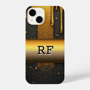 ✨ Gouden Vloeibare Glamour  Glitterende Drip 💛👑 iPhone 14 Hoesje