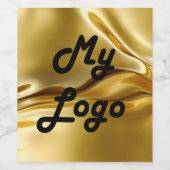 Gouden vloeiende logo afbeelding bedrijf wijn etiket (Enkel label)