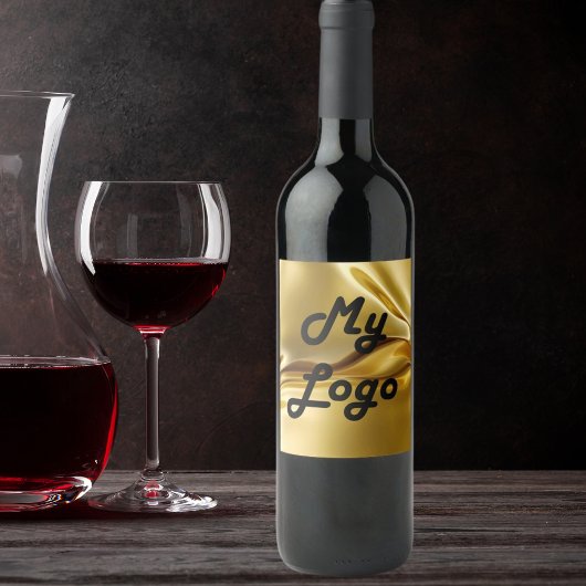Gouden vloeiende logo afbeelding bedrijf wijn etiket
