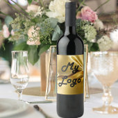 Gouden vloeiende logo afbeelding bedrijf wijn etiket