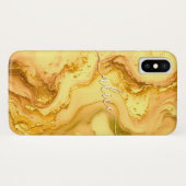 Gouden vloeistof personaliseerbare naam met swashe Case-Mate iPhone case (Achterkant (horizontaal))