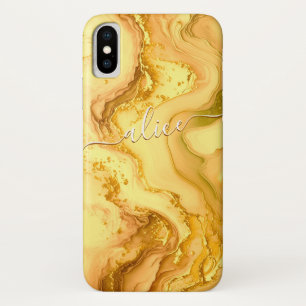Gouden vloeistof personaliseerbare naam met swashe Case-Mate iPhone case