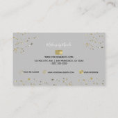 Gouden vlokken Glitter Glam Minimal Beauty Make-up Visitekaartje (Achterkant)