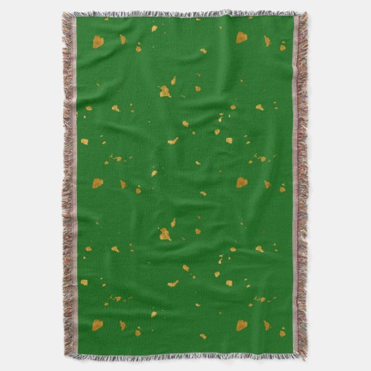 Gouden vlokken op Smaragdgroen Deken (Voorkant Verticaal)