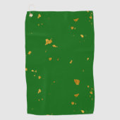 Gouden vlokken op Smaragdgroen Golfhanddoek (Voorkant)