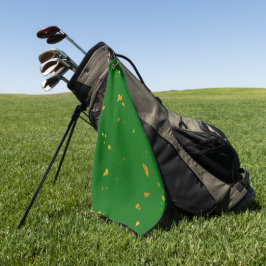 Gouden vlokken op Smaragdgroen Golfhanddoek