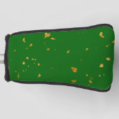 Gouden vlokken op Smaragdgroen Golfheadcover (Voorkant)