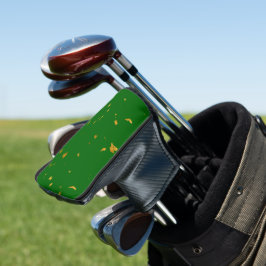 Gouden vlokken op Smaragdgroen Golfheadcover