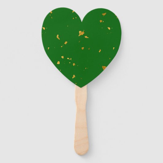 Gouden vlokken op Smaragdgroen Handwaaier (Achterkant)