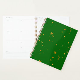 Gouden vlokken op Smaragdgroen Planner