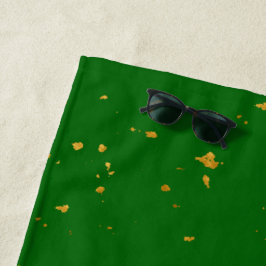 Gouden vlokken op Smaragdgroen Strandlaken