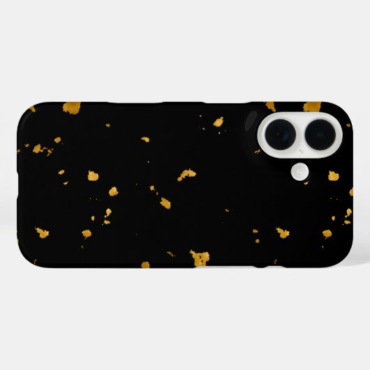 Gouden vlokken zwart Case-Mate iPhone case (Achterkant (horizontaal))