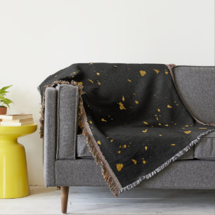 Gouden vlokken zwart deken