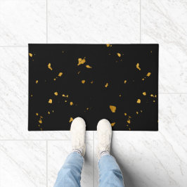 Gouden vlokken zwart deurmat