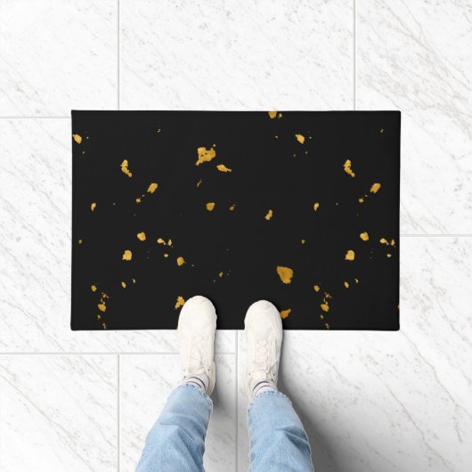 Gouden vlokken zwart deurmat (Binnen)