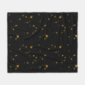 Gouden vlokken zwart fleece deken (Voorkant (Horizontaal))