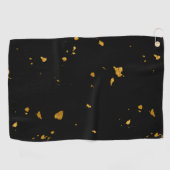 Gouden vlokken zwart golfhanddoek (Horizontaal)
