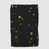 Gouden vlokken zwart golfhanddoek (Voorkant)