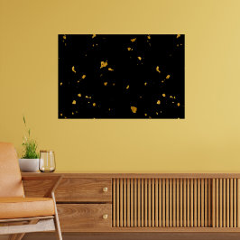 Gouden vlokken zwart poster