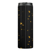 Gouden vlokken zwart thermosbeker (Achterkant)