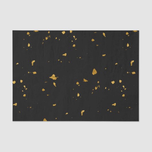 Gouden vlokken zwart tissuepapier (Voorkant)