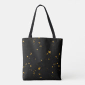 Gouden vlokken zwart tote bag (Achterkant)