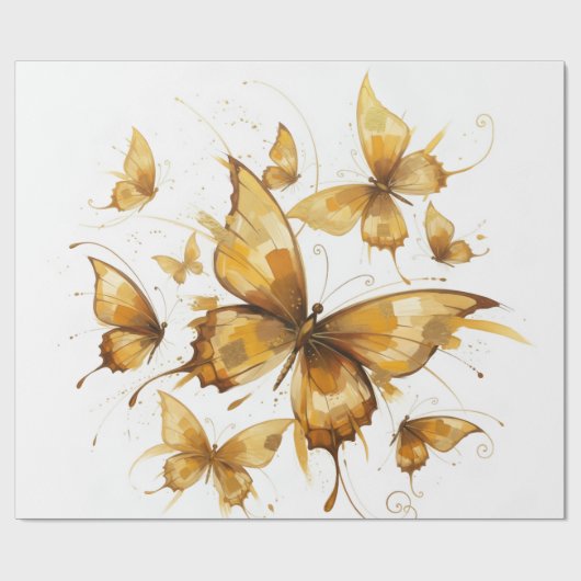 Gouden vlucht cadeaupapier (Vlak)