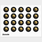 Gouden vlucht ronde sticker (Vel)