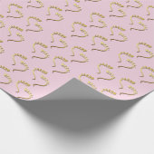 Gouden Voetafdrukken Roze Nieuwe Baby Meisje Cadeaupapier (Hoek)